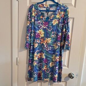 Caribbean Joe Tropical Floral Dress